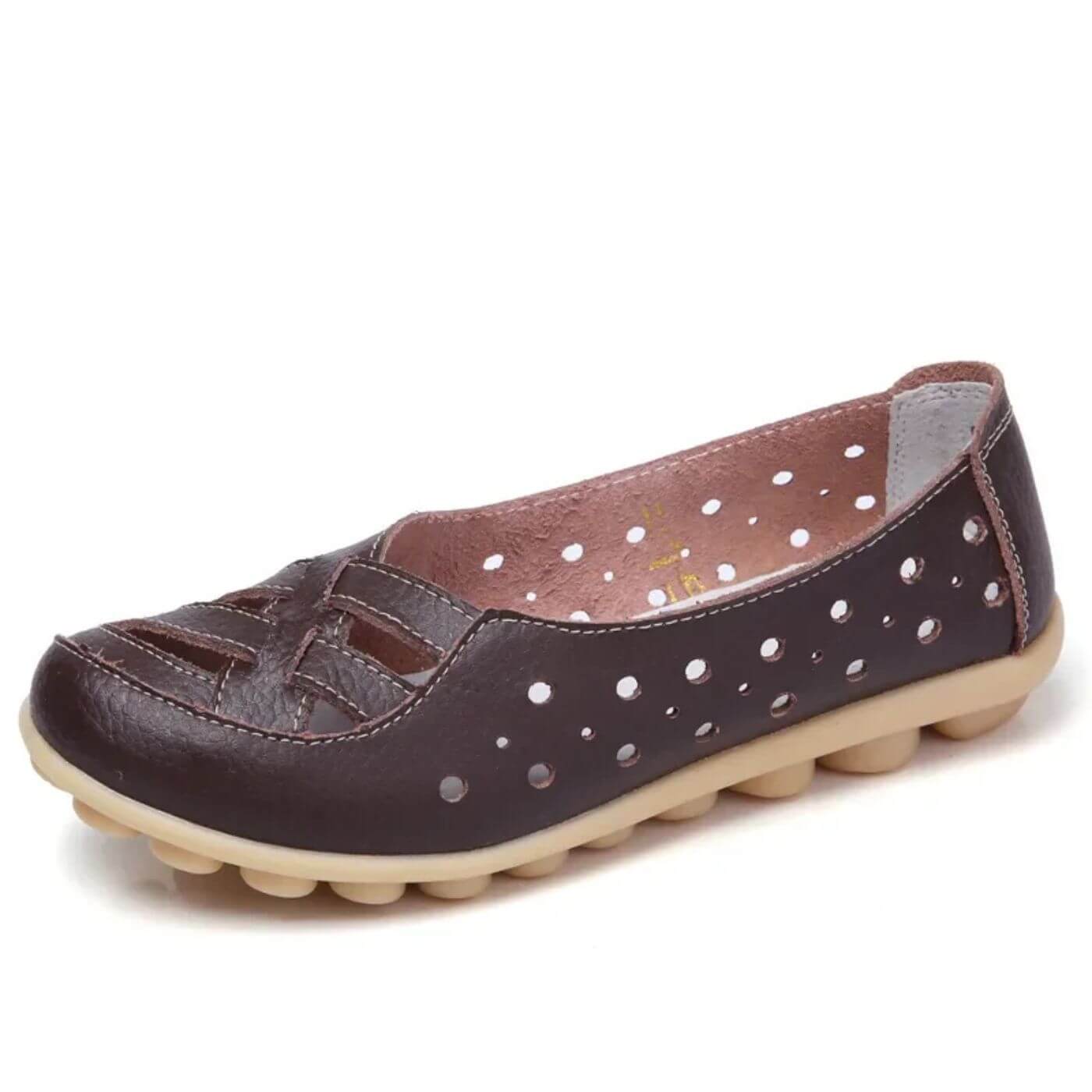 Dunkelbraune Freizeitschuhe mit Kreuzband-Design und weicher Sohle