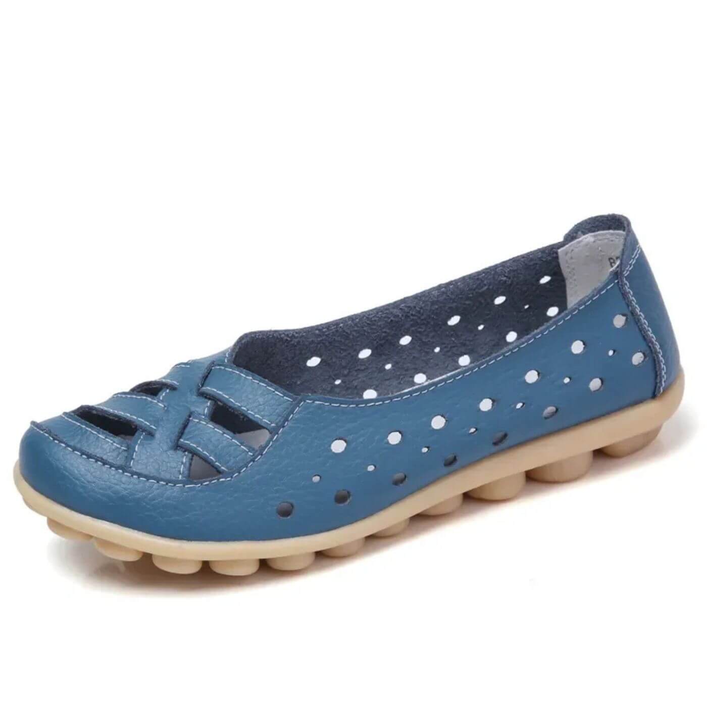 Hellblaue atmungsaktive Lederschuhe für Komfort und Halt.